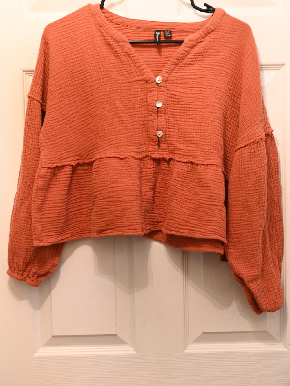 Versona Rust-Tone Cotton Gauze Top